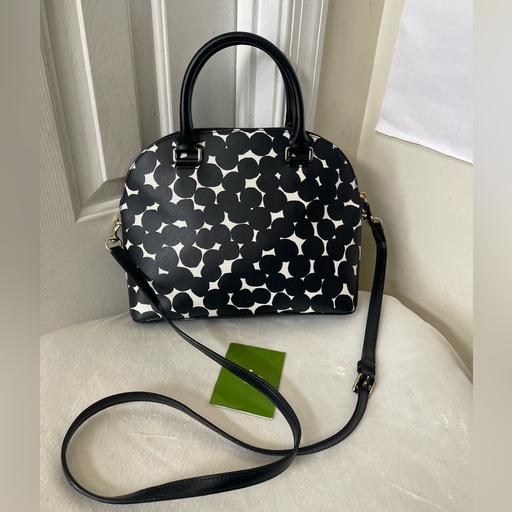 Kate Spade Black and White Polka Dot Satchel like new - Picture 3 of 11